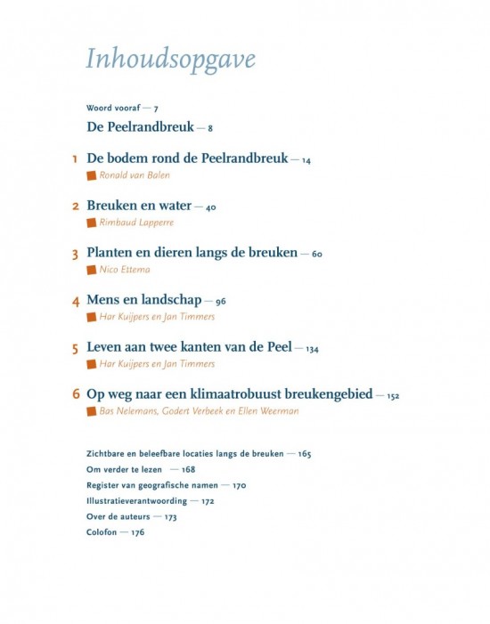Boek Breuken in het land van peel en maas inhoudsopgave