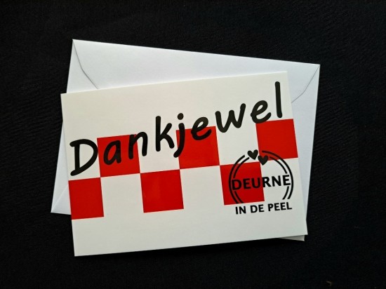 Dubbele kaart dankjewel uit deurne
