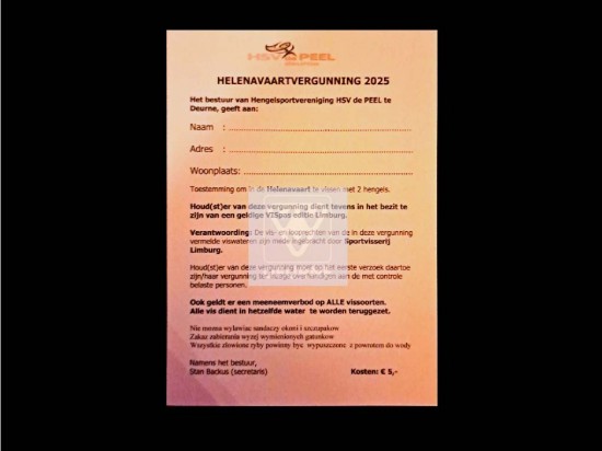 Helenavaartvergunning 2025