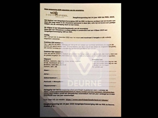 Jeugdvergunning deurne 2025