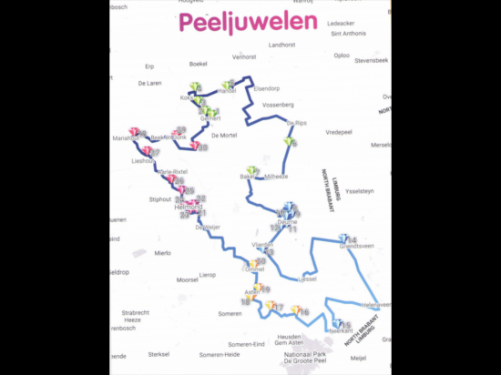 Kaart autoroute Peeljuwelen