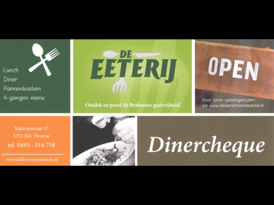 Cadeaubon De Eeterij Deurne € 15,00