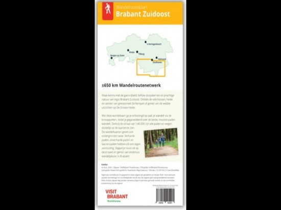 Wandelroutekaart brabant zuidoost de groote heide en de kempen achterzijde