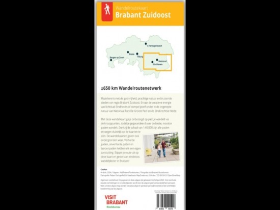 Wandelroutekaart brabant zuidoost eindhoven helmond en de peel achterzijde